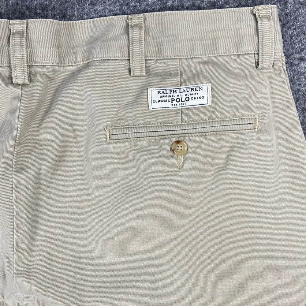 Polo Ralph Lauren Prospect Shorts Mens 36 Tan Khaki Classic Chino Cotton Vintage